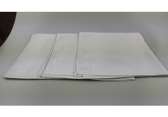 Zsebkendő 40x40cm fehér, 100% pamut, 3 db-os tasakban