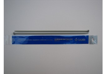 35 cm SILBER Knitting pins 6,0 mm